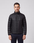 Men's Sandbanks Ripstop Micro Puffer Jacket in Black — on model