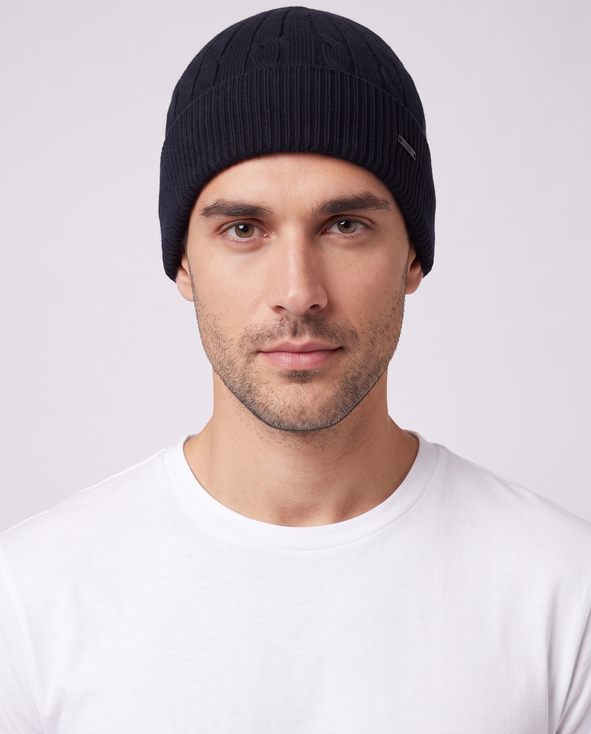 BOSS Black Furbo Hat Dark Blue Hats — on model