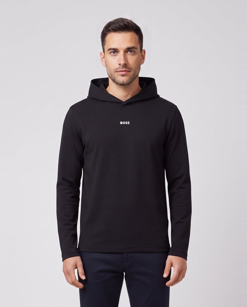 BOSS Green SW Active HD Black Sweatshirts — on model