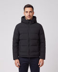 Men's Sandbanks Black Waterproof Banks Puffer Jacket — on model