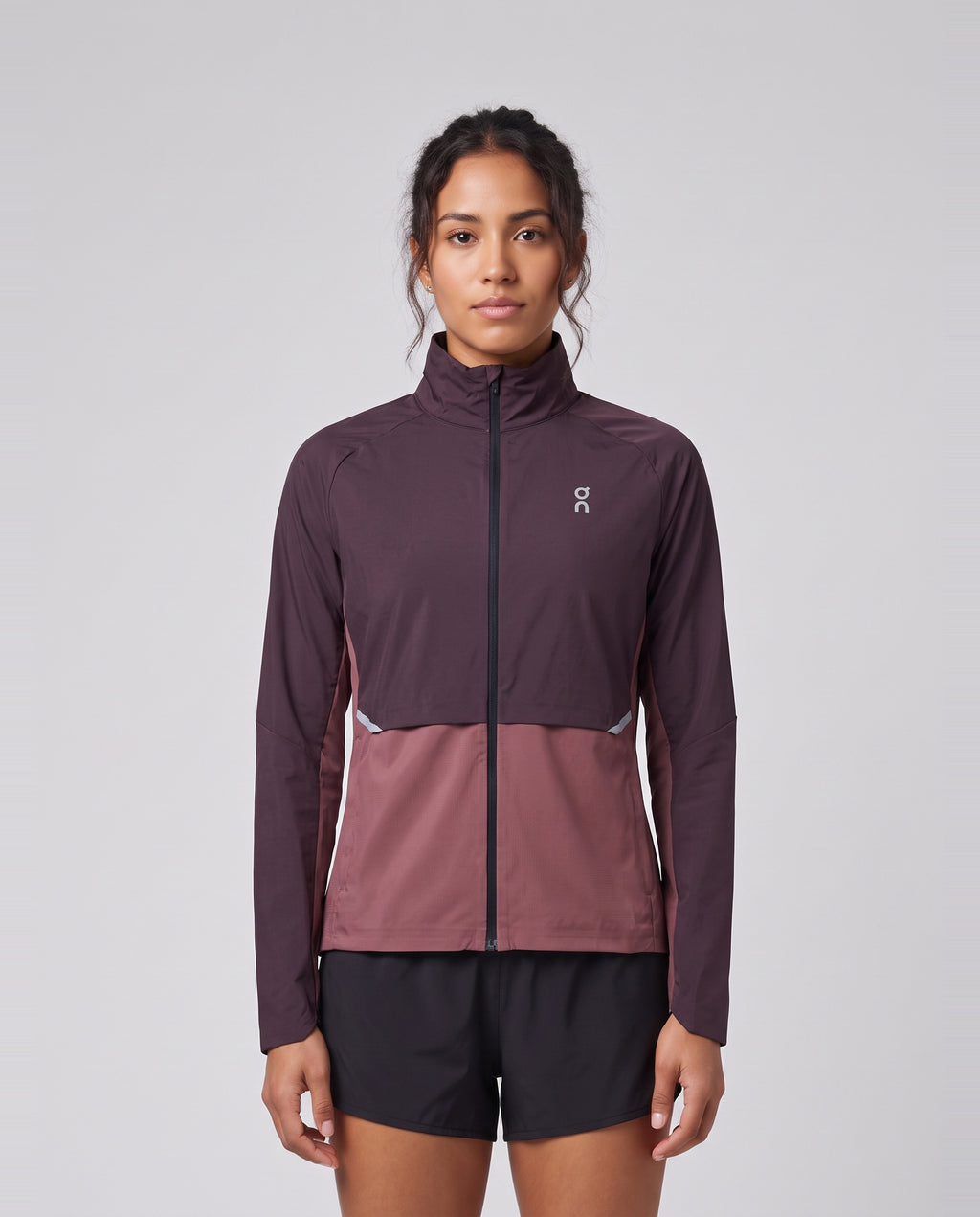 Women's On Running Core Jacket 1 Urchin/Barberry — on model