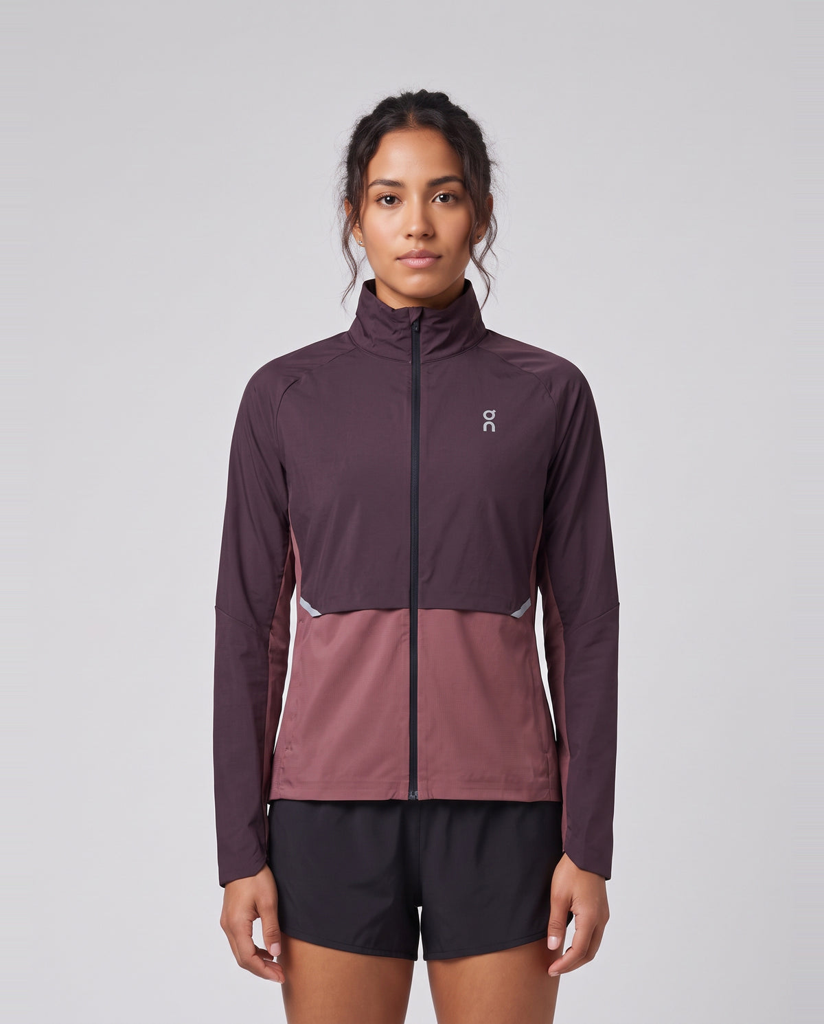 Women's On Running Core Jacket 1 Urchin/Barberry — on model