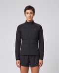 Women's On Running Weather Hybrid Jacket 1 Black — on model