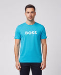 BOSS Bodywear & Swimwear T-Shirt RN Turquoise T Shirt — on model