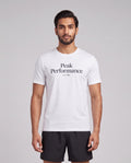 Men's Peak Performance Original Tee in Off White/Black — on model