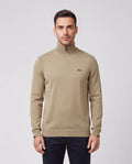 BOSS Green KN Ever-X QZ Green Light/Pastel Knitwear — on model
