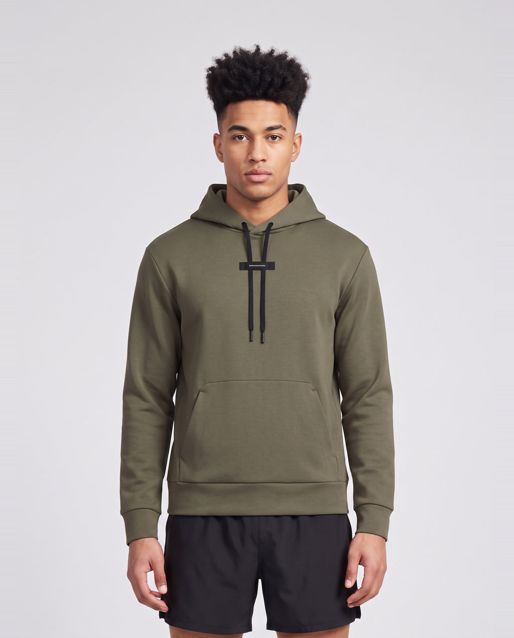 Men's On Running Focus Tech Hoodie 1 Bark — on model