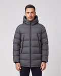 Men's Sandbanks Ravine Charcoal Mid Puffer Jacket — on model