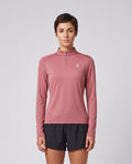 Women's On Running Core 1/4 Zip 1 Barberry — on model