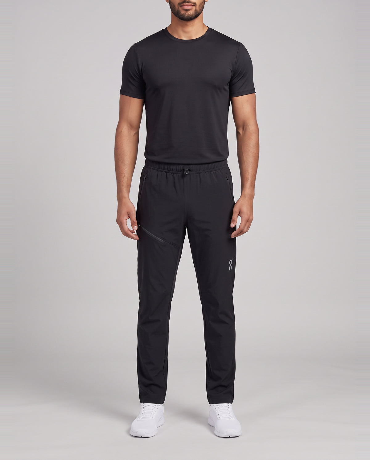Men's On Running Black Core Pants — on model
