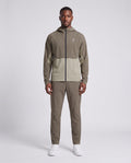 Men's On Running Core Jacket 1 Bark | Vetiver & Core Pants Tracksuit Set — on model