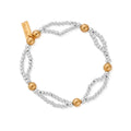 Beaded bracelet with gold accents.