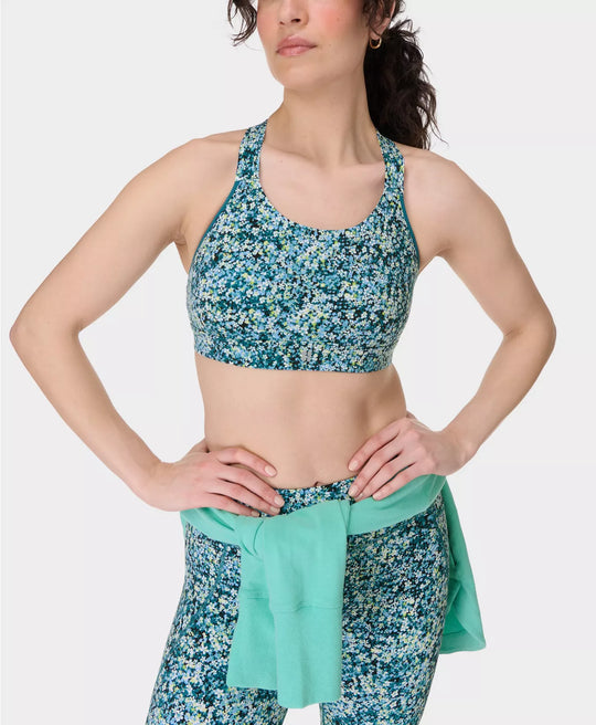 Women's Sweaty Betty Power Medium Support Sports Bra - Blue Meadow Print
