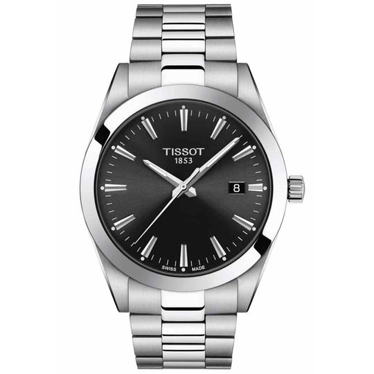 Tissot Gents Gentleman Black Dial Bracelet Watch Stainless Steel