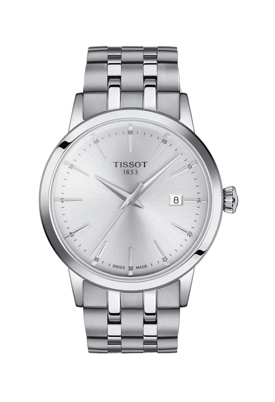 Tissot Mens Silver Dial Classic Dream Bracelet Watch T1294101103100