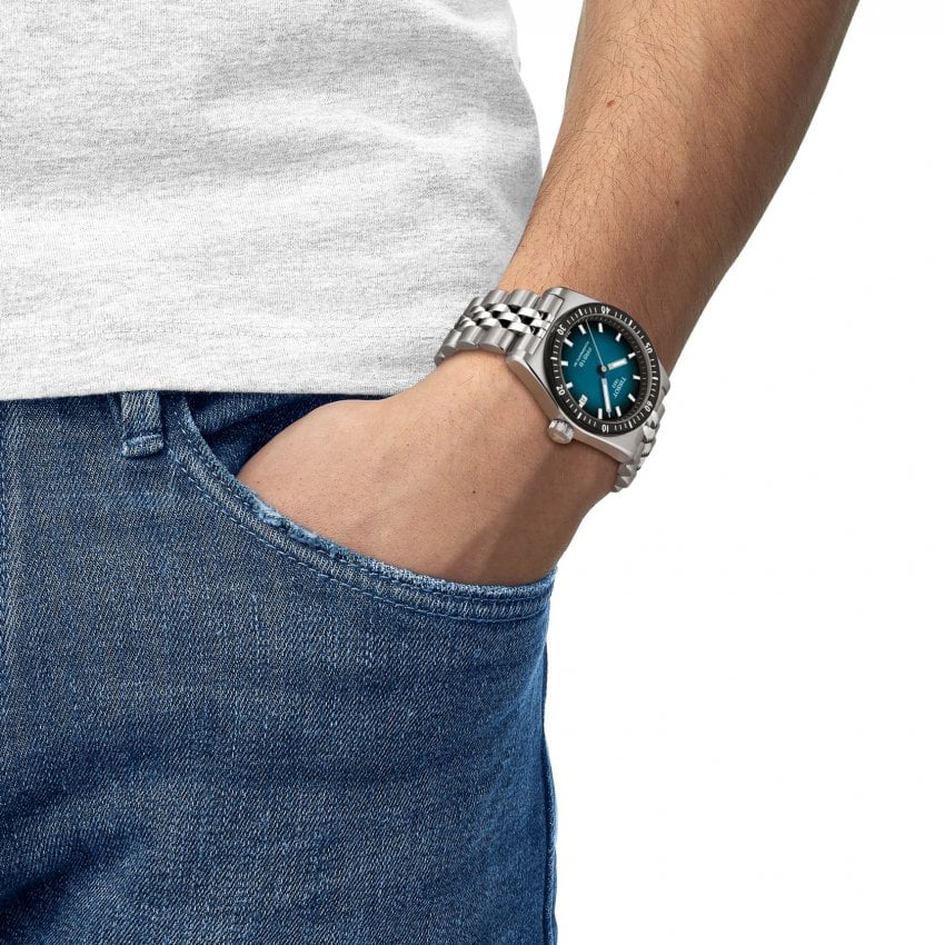 Tissot Mens PR516 Powermatic80 Blue/Black Graded Dial Bracelet Watch T1494071104100 — view 2