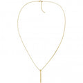 Tommy Hilfiger Ladies Linear Bar Pendant and Long Necklace Stainless Steel Gold Plated by Tommy Hilfiger