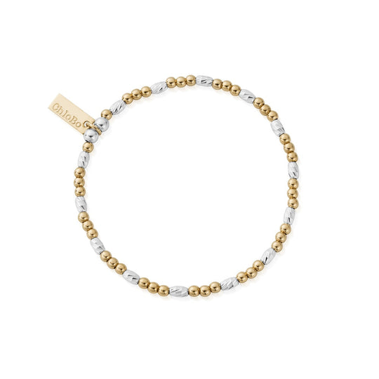 ChloBo Dainty Sparkle Bracelet Silver Gold Plated