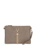 Women's Valentino Divina Winter Pochette Faux Suede Bag In Taupe