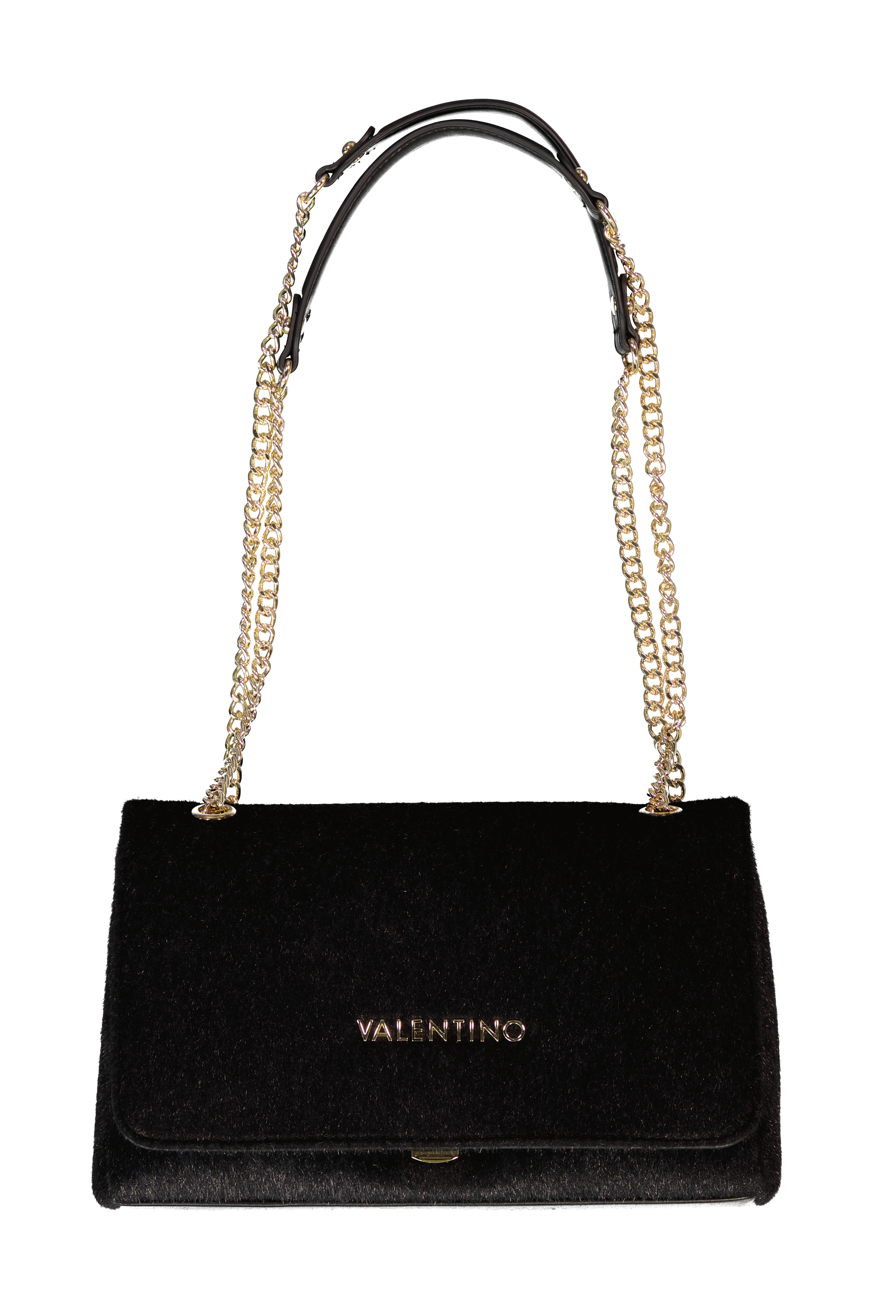 Women's Valentino Ocarina Winter Flap Bag In Black