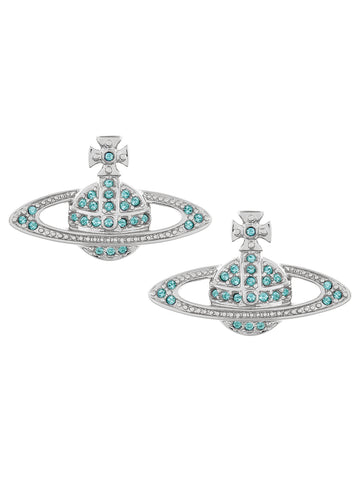 Vivienne Westwood Mini Bas Relief Aqua Earrings 62020033-02P763-