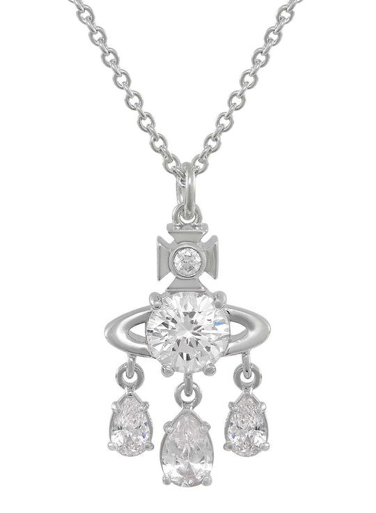 Vivienne Westwood Joaquina CZ Pendant Platinum Plated