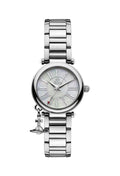 The Vivienne Westwood Ladies Mother Orb Watch, a silver metal watch from Vivienne Westwood, available at OD’s Jewellers in St Helens.