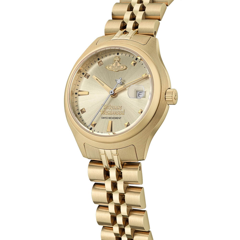 Gold Vivienne Westwood watch.