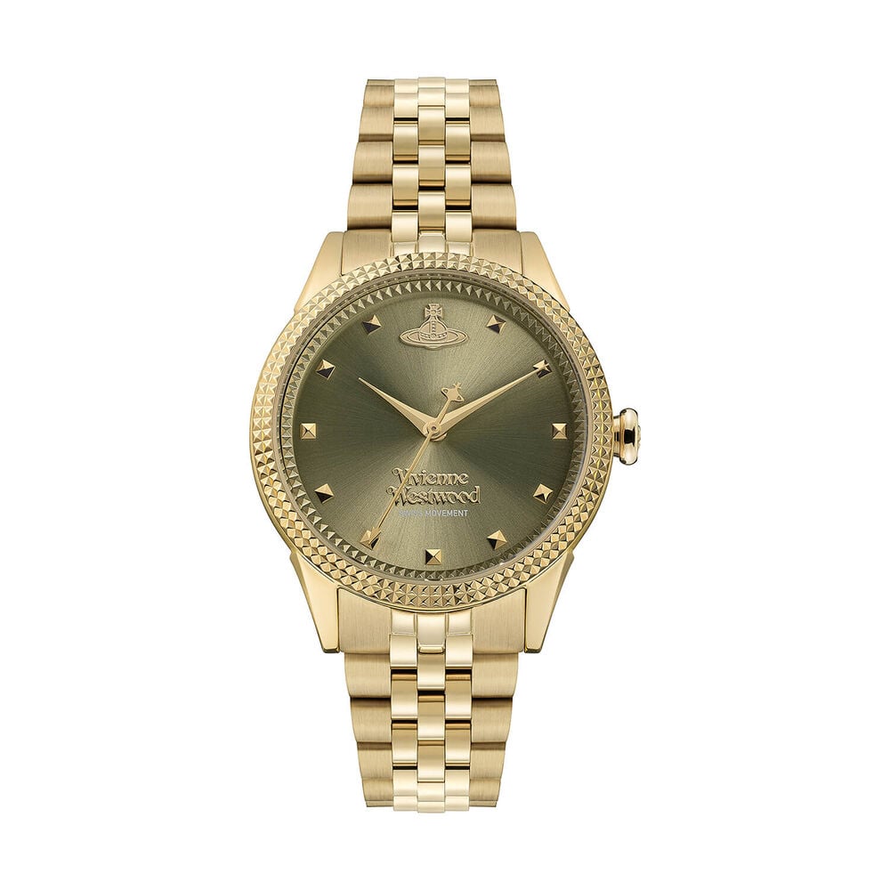 Gold Vivienne Westwood watch.