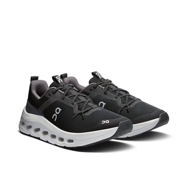Unisex On Running Youth Cloudleap in Black White — view 2