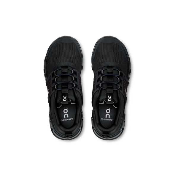 Unisex On Running Kids Cloudswift Trainers in Black Black — view 4