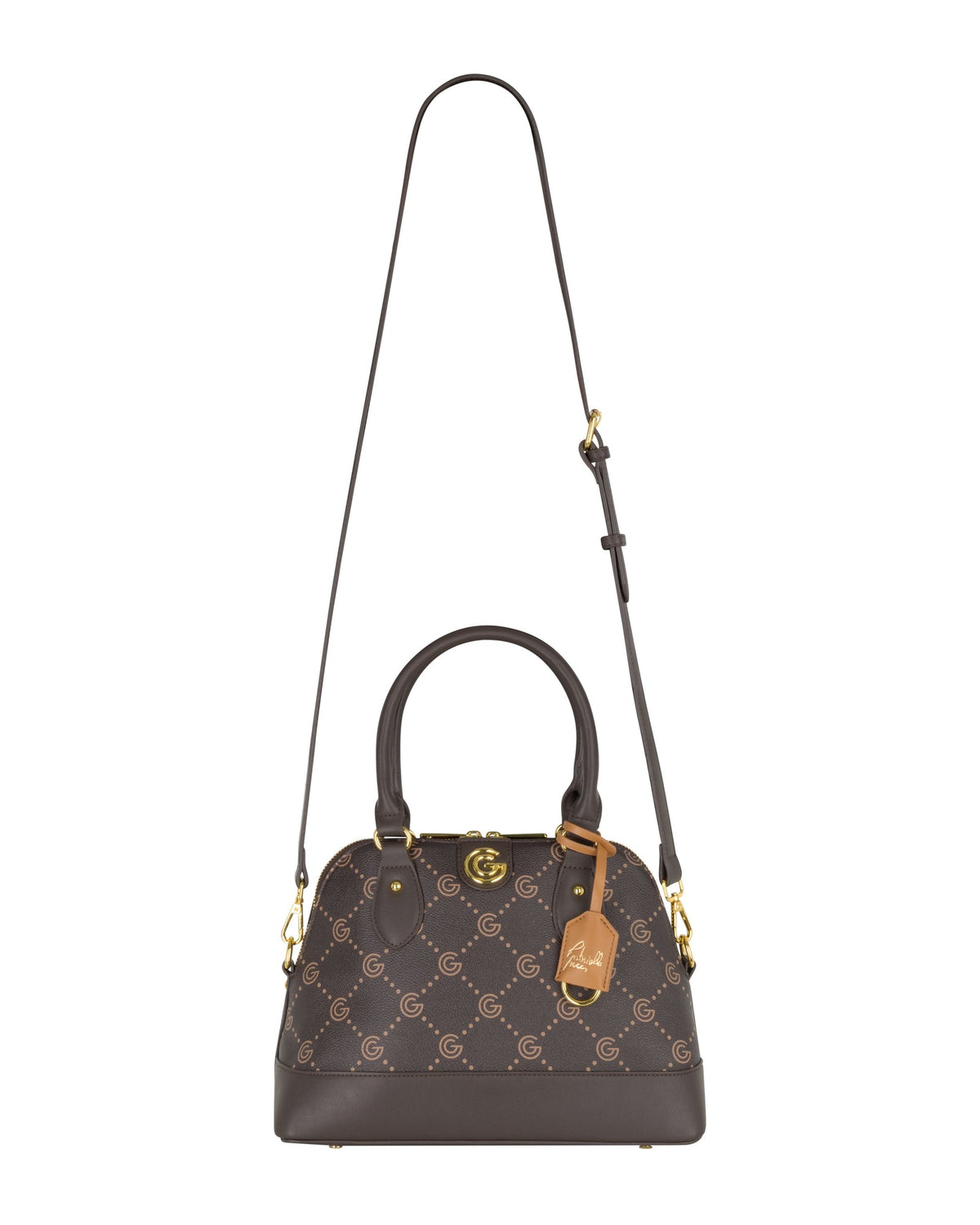 Women's Gabriella G Jackie Zip Handle Bag Brown