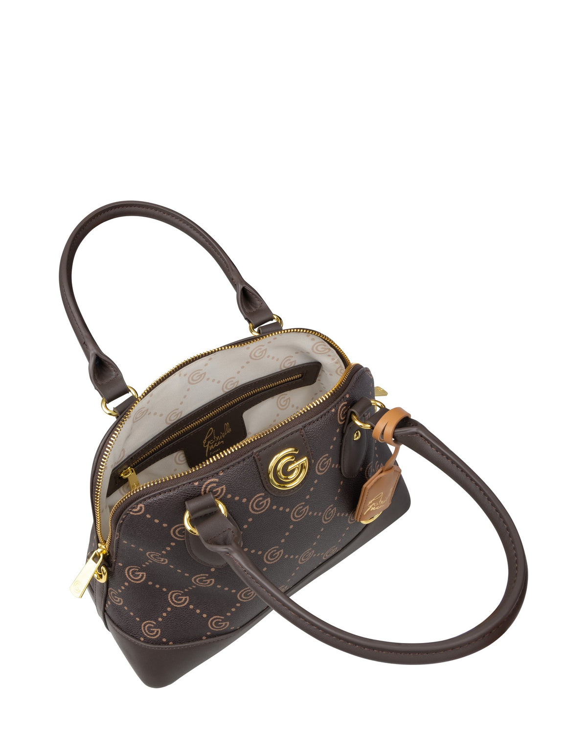Women's Gabriella G Jackie Zip Handle Bag Brown