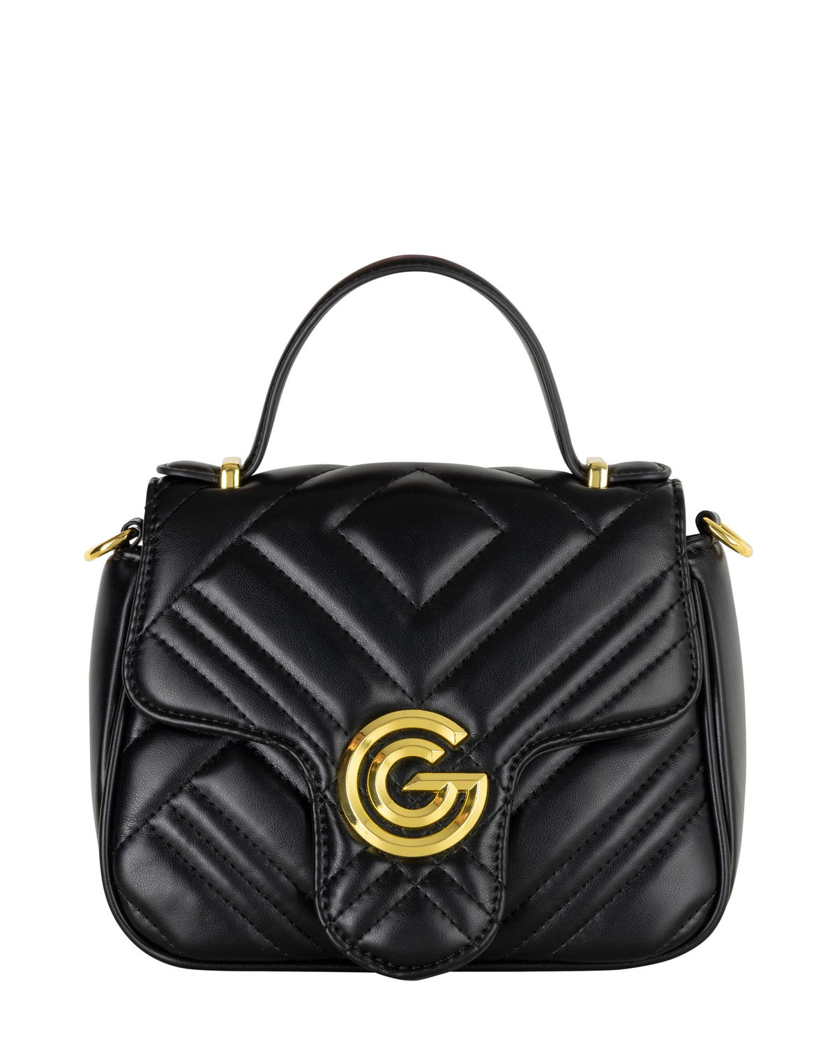 Women's Gabriella G Katty Handle Flap Bag Black