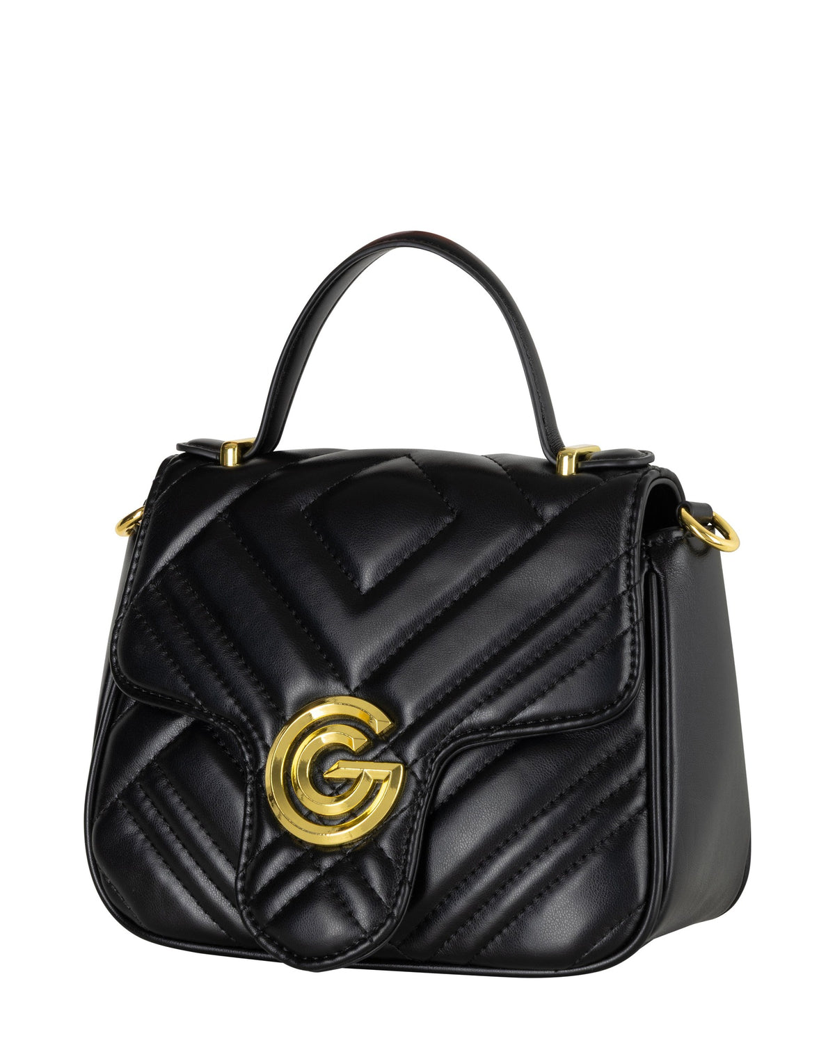 Women's Gabriella G Katty Handle Flap Bag Black