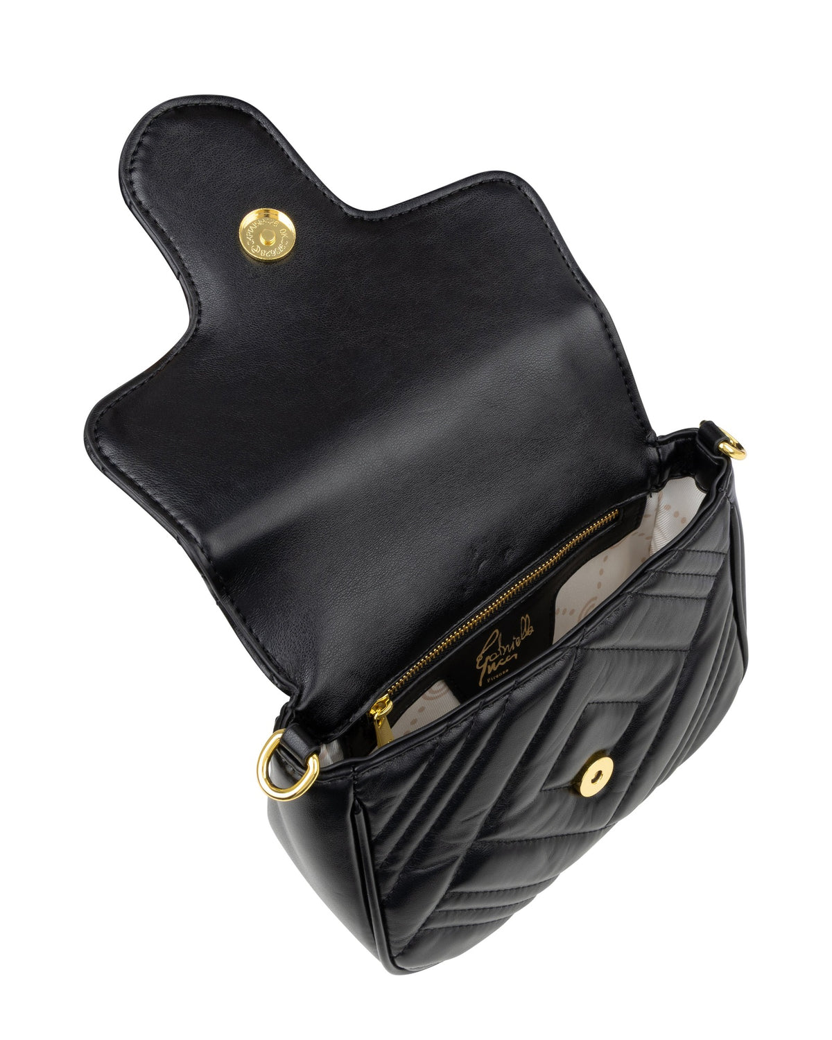 Women's Gabriella G Katty Handle Flap Bag Black