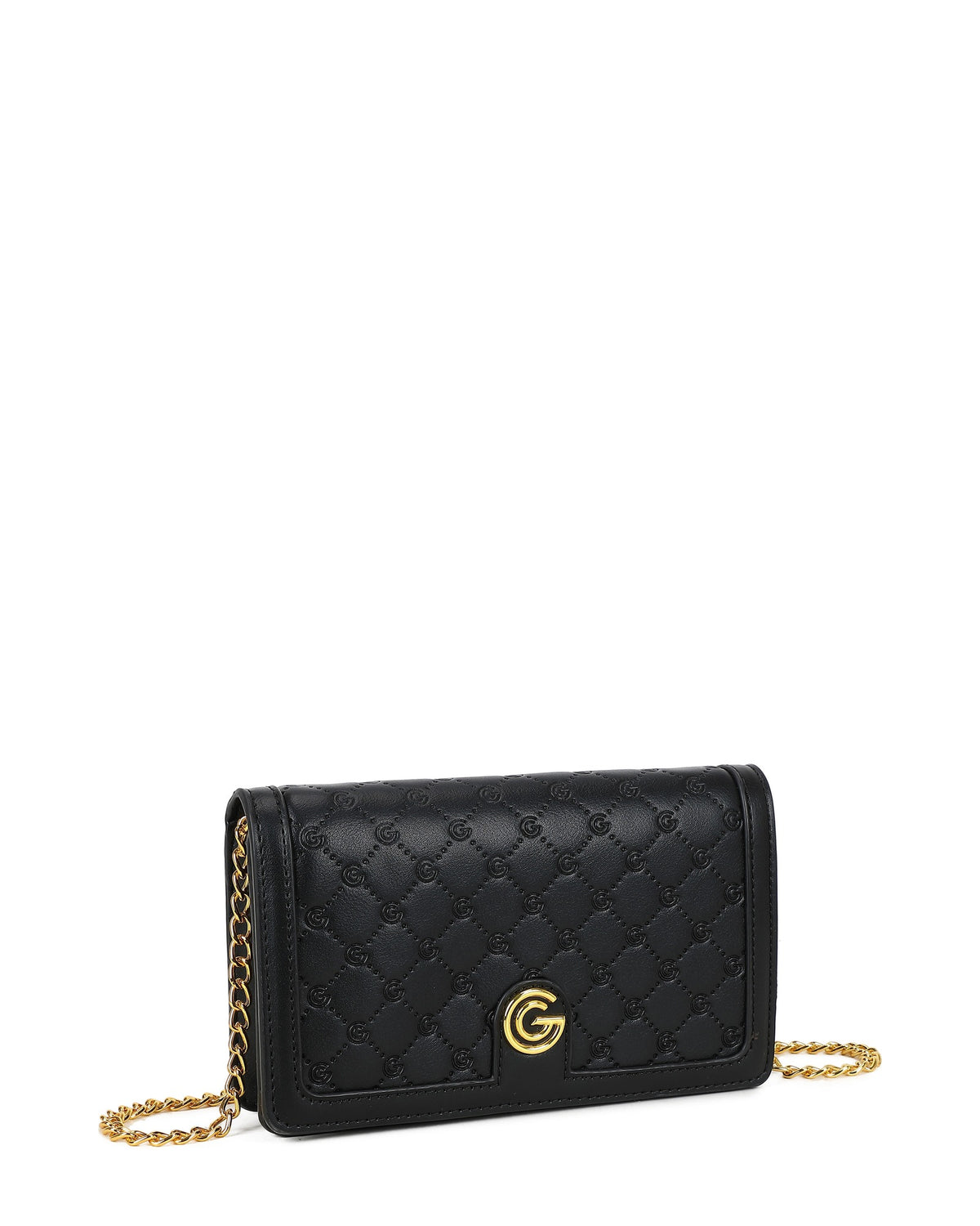 Women's Gabriella G Queen Wallet on Chain Black