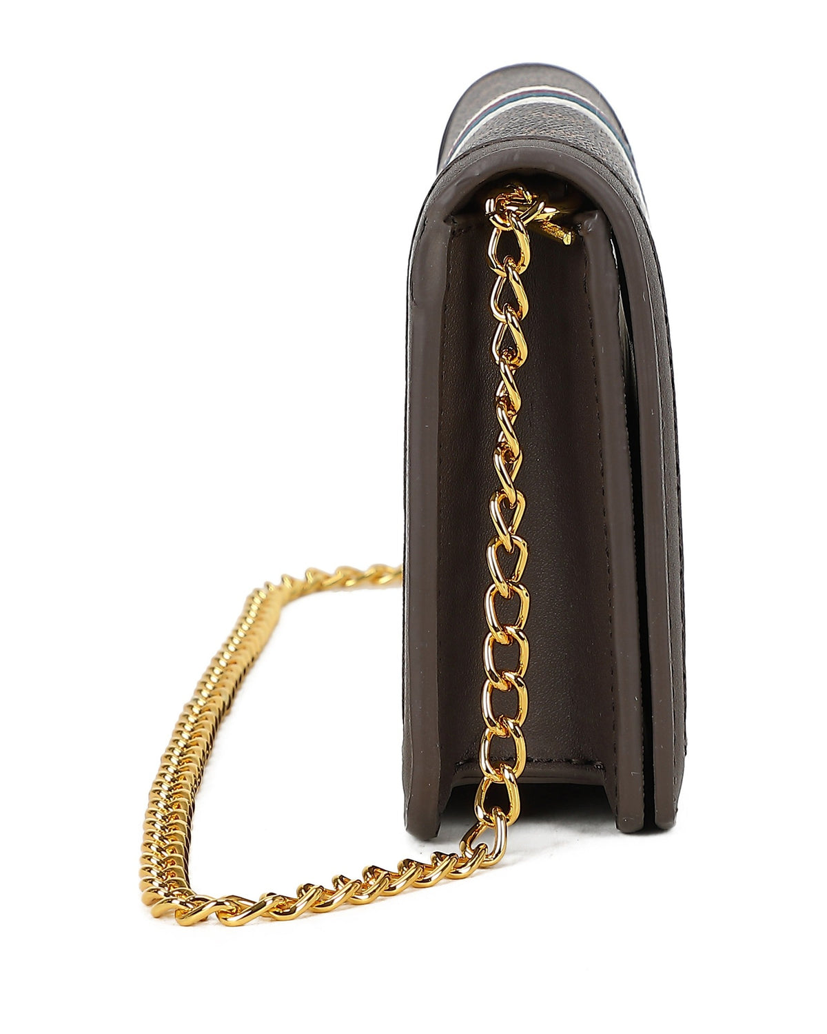 Women's Gabriella G Queen Strip Monogram Wallet on Chain Brown