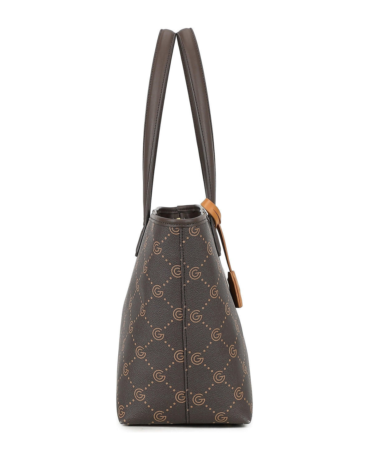 Women's Gabriella G Tiziana Strip Monogram Shopping Bag Brown