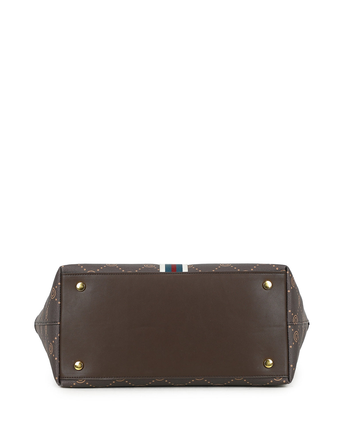 Women's Gabriella G Tiziana Strip Monogram Shopping Bag Brown