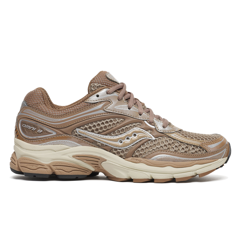 Women's Saucony Progrid Omni 9 in Saddle Eggshell
