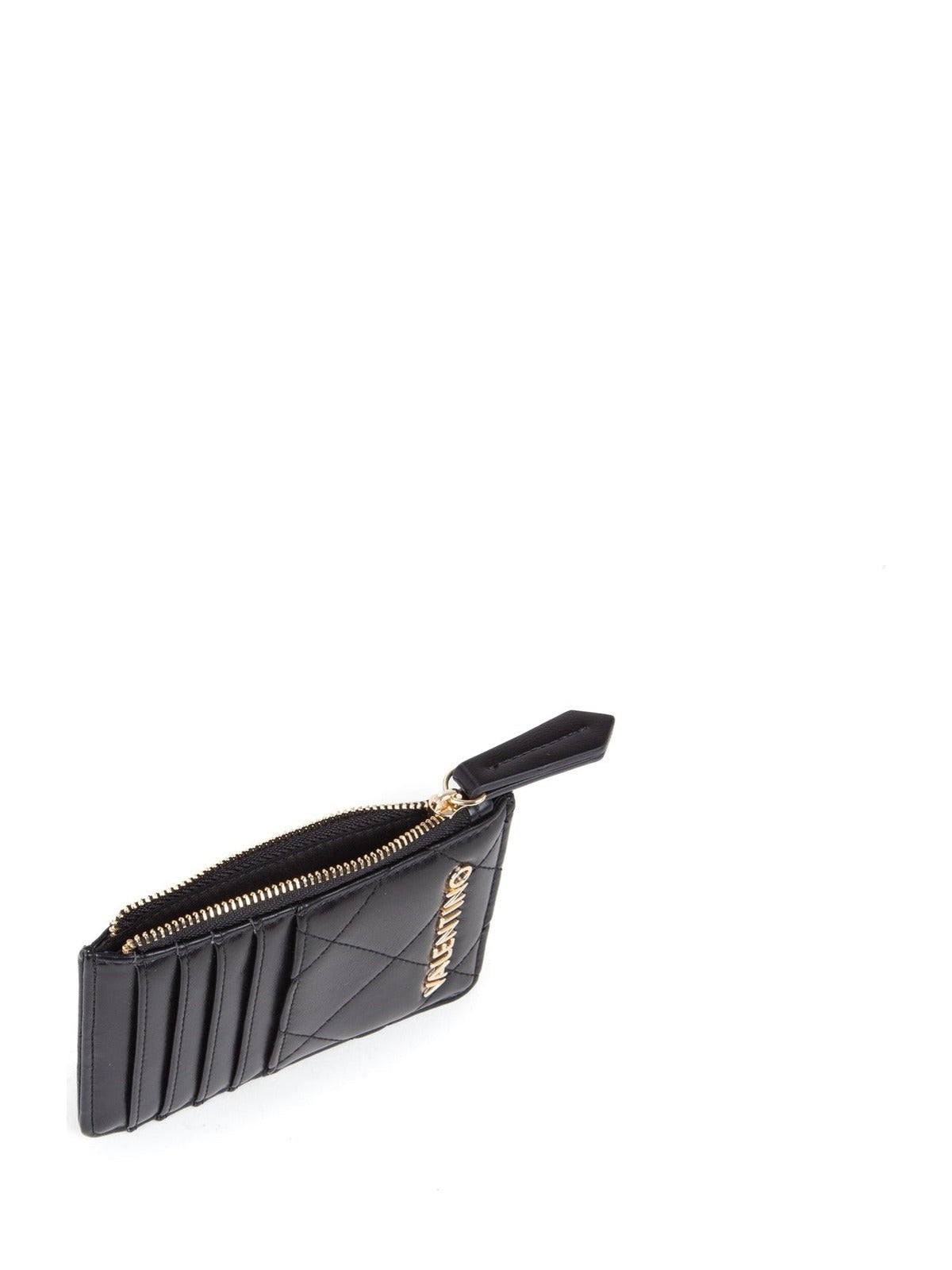 Women's Valentino Bags Black Quilted Credit Card Wallet