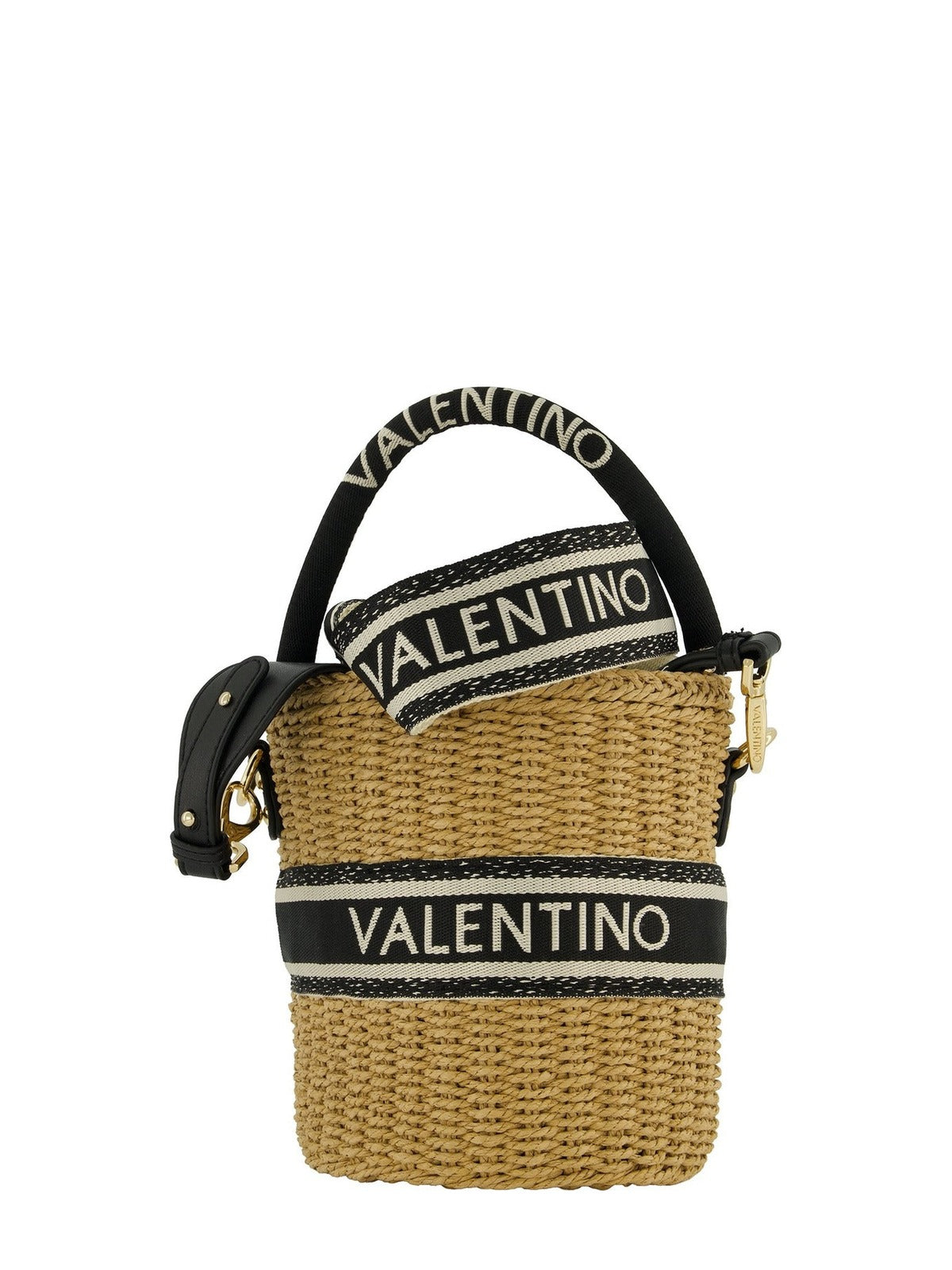 Women's Valentino Boho Bucket Bag in Natural Black