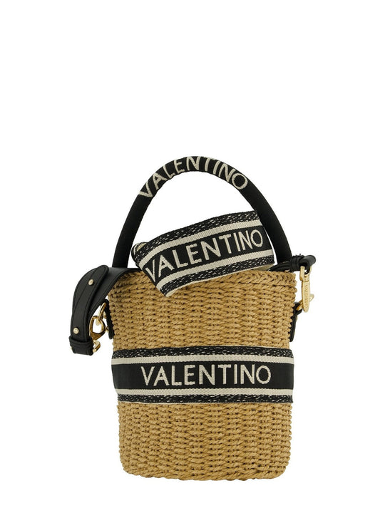 Women's Valentino Boho Bucket Bag in Natural Black