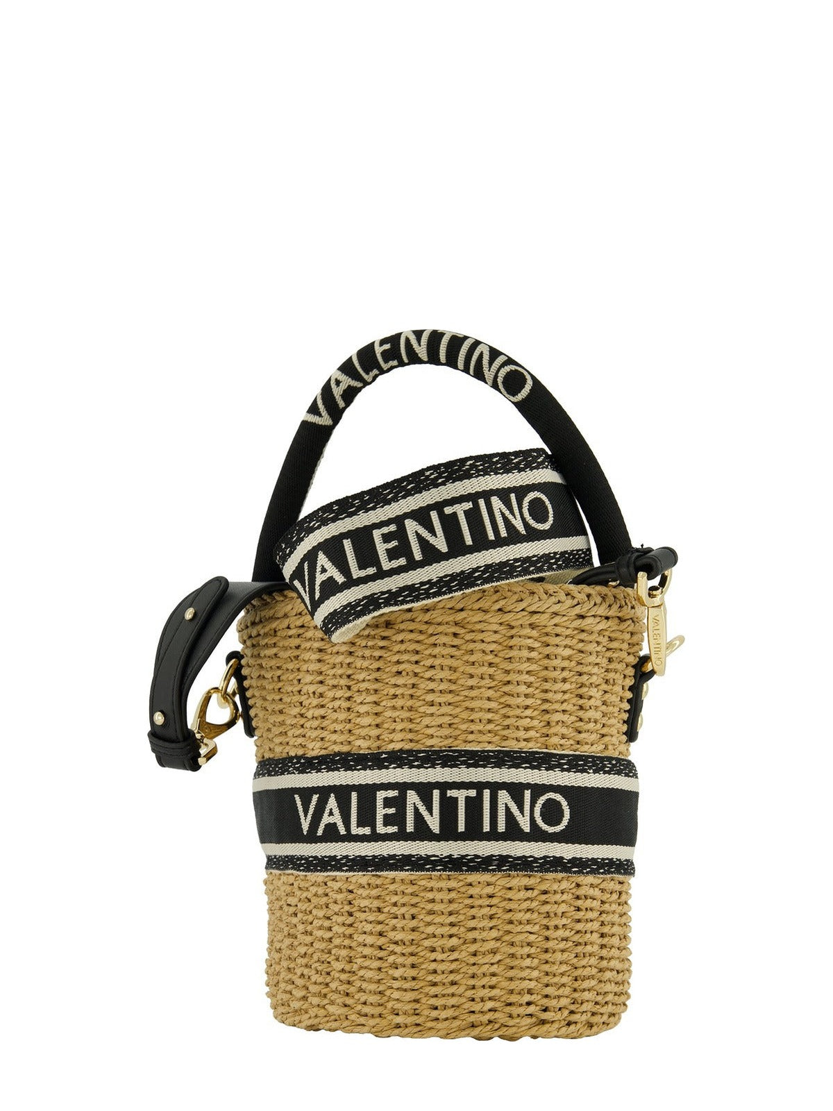 Women's Valentino Boho Bucket Bag in Natural Black