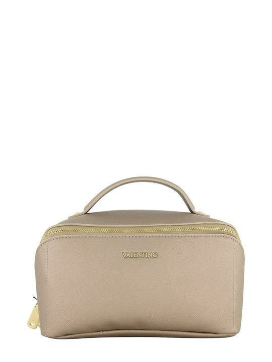 Women's Valentino Faby Metallic Grey Cosmetic Case