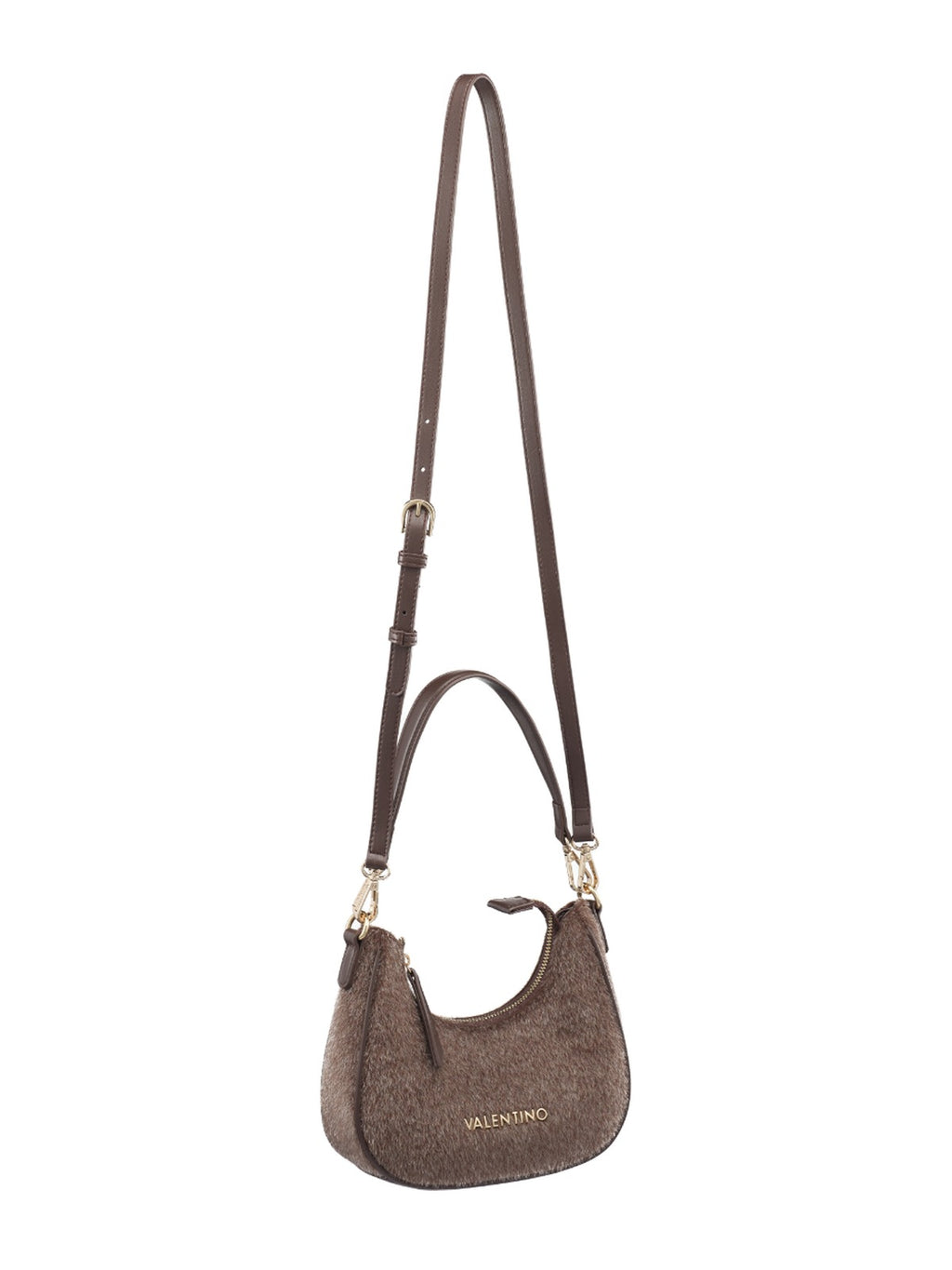 Women's Valentino Ocarina Winter Shoulder Bag In Dark Brown