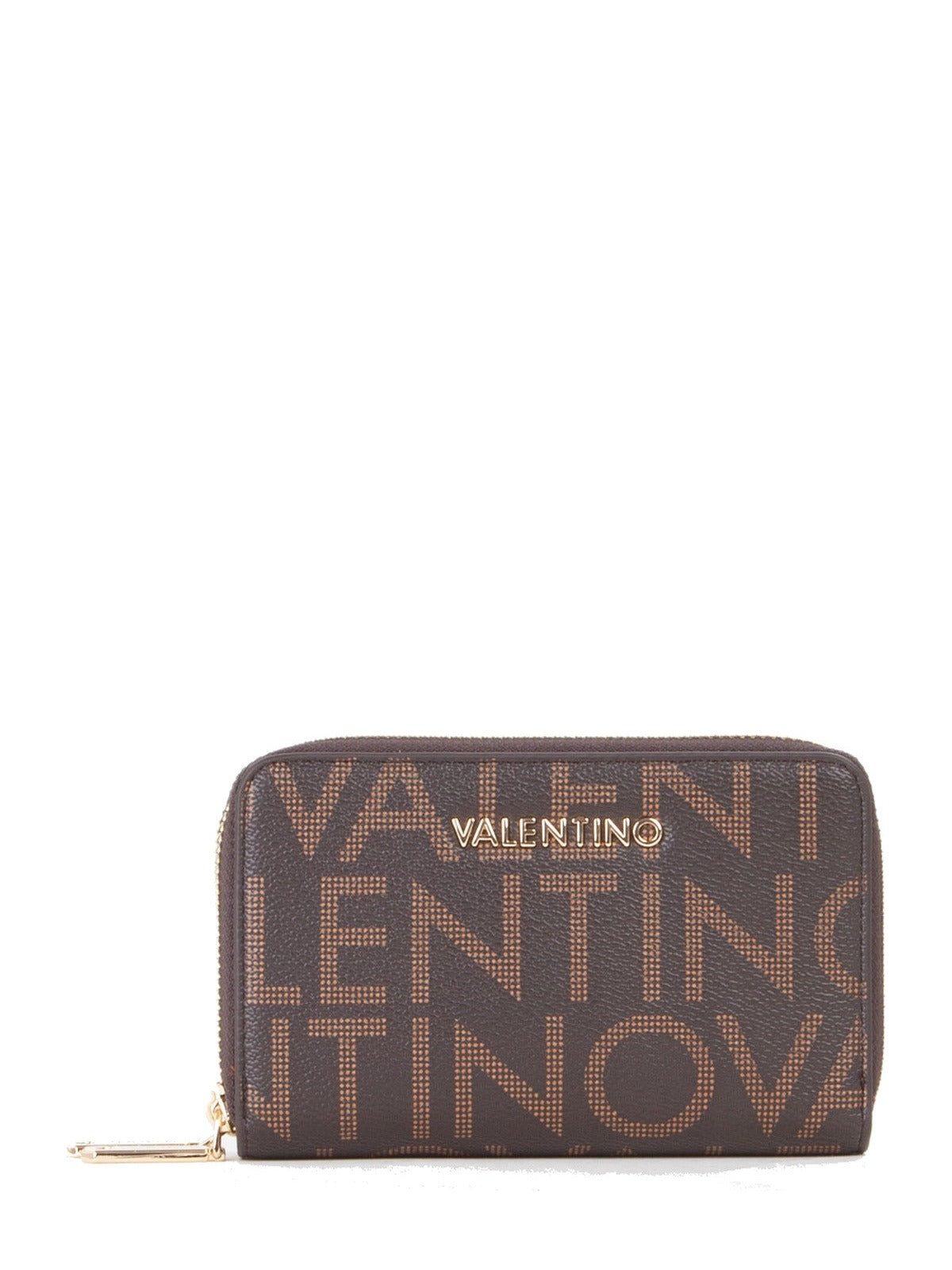 Women's Valentino Regina Re Zip Around Wallet In Dark Brown