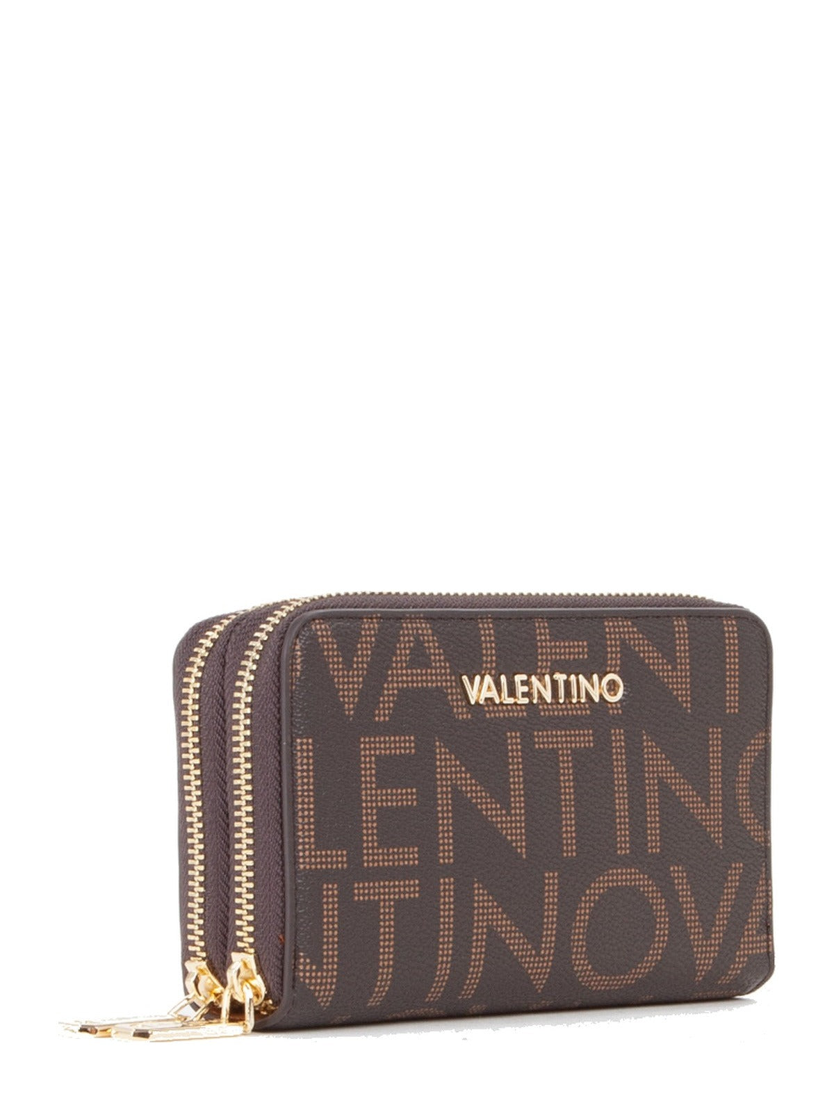 Women's Valentino Regina Re Zip Around Wallet In Dark Brown