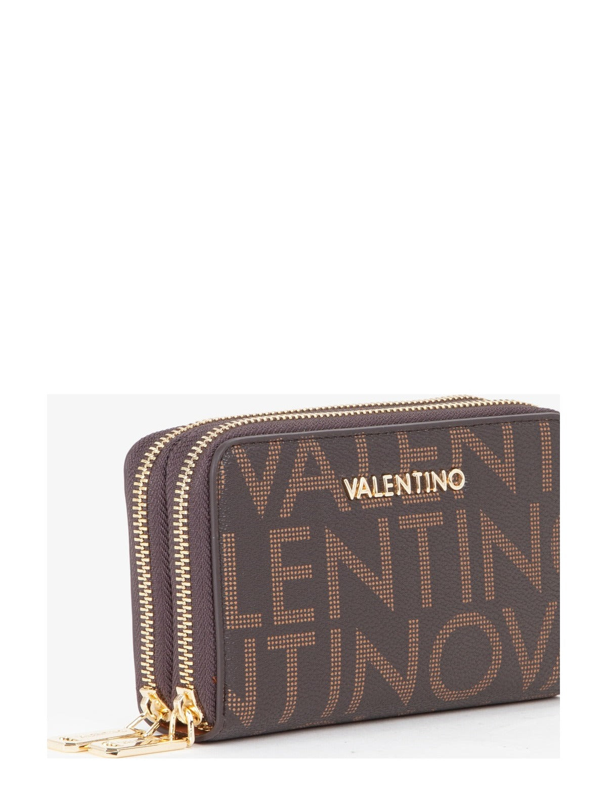 Women's Valentino Regina Re Zip Around Wallet In Dark Brown